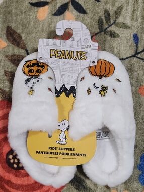 Kids Aged 10/12 Peanuts Snoopy And Woodstock Halloween Slippers